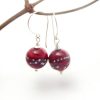 Red Silver Wire Earrings - Image 2