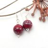 REd silver wire earrings