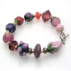 rose pink purple lampwork glass bracelet