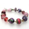 lampwork pink glass bead bracelet