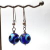 lampwork dot glass earrings